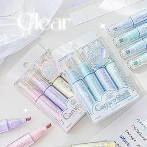 Clear Color Fritillaria Highlighter, 4/8 Counts Oblique Head Flash Highlighter, Ledger Bible Reading Color Highlight Marker, Fluorescent Marker