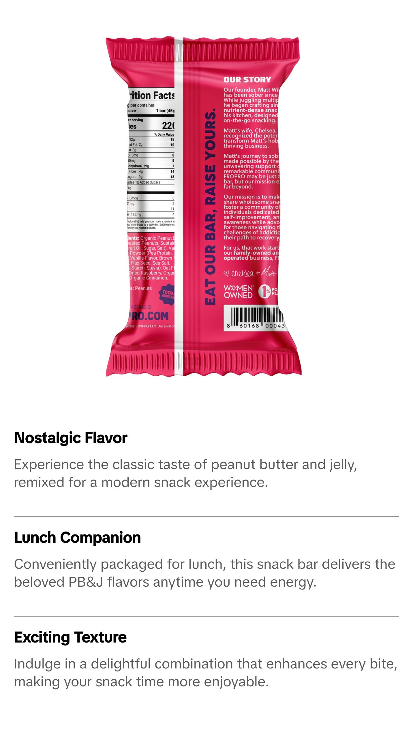 Peanut Butter & Jelly Snack Bar - 12 Pack