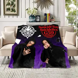 Soft Funny Throw Blanket:uicideboy G59 Classic Graffiti Fleece Blanket - $B Logo & Iconic Symbols Ultra Soft Plush Throw, Underground Hip Hop Merch, Dark Aesthetic Home Decor, Cozy Gift for $uicideboy$ Worshippers