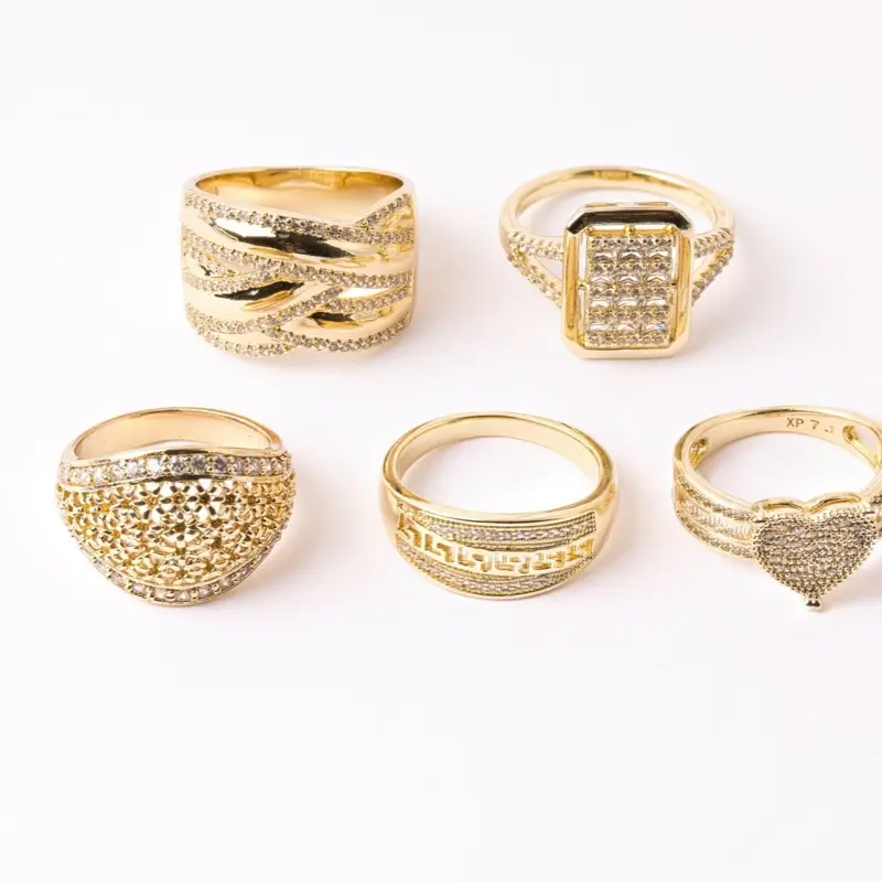 14K Gold Plated CZ Rings, Minimalist Stainless Steel Jewelry, December Christmas Gifts & Gift Idea for Women