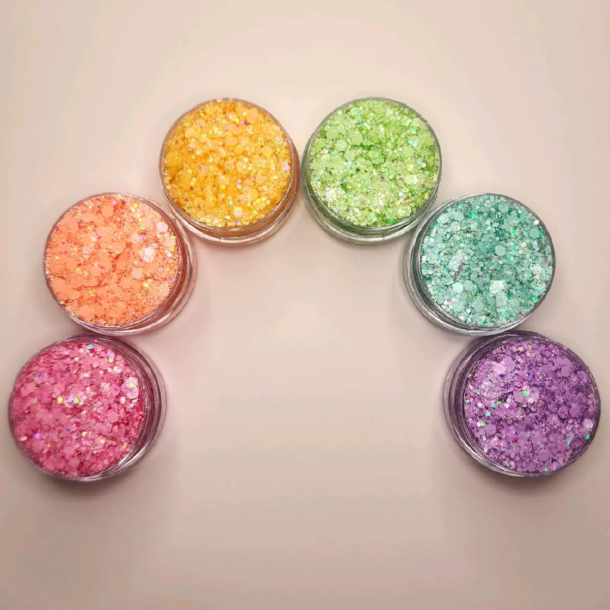 Love Is Love Rainbow Glitter Gel Set, Hair Face & Body Makeup, Pastel, Vegan, Cruelty Free, Cosmetic