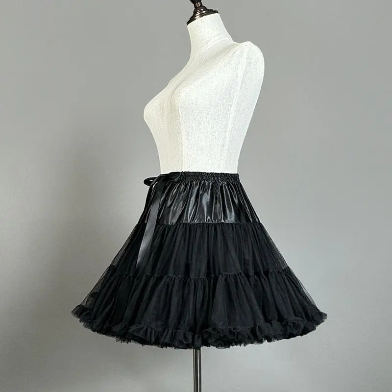 Woman Short Fluffy Petticoat Crinoline Lolita Tutu Under Skirt For Pleated Skirt Cosplay Wedding Prom Dress
