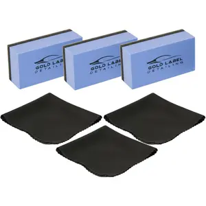 Sponge Applicator Kit 3 Pack with Microfiber Cloths Perfect for Ceramic Coating Nano Coating Glass Coating Tire Shine Detailing 3" Sponge Kit