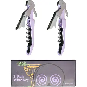 Wine Key! - Professional Waiter's Corkscrew Wine Bottle Opener with Foil Cutter (2-Pack)