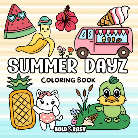 Summer Dayz Coloring Book & Reusable Protective Sheet by Wook Books