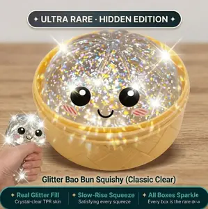Viral Dumpling Squishy Mystery Blind Box – Glitter Dumpling Squishies ULTRA RARE Hidden Edition | Squishy Dumpling Slow Rise Stress Relief Anxiety Fidget Toy Soft Squeeze Decompression Gift Adults