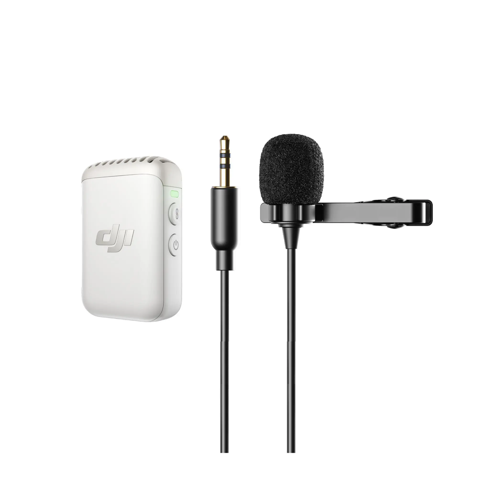 DJI Mic 2 (1 TX, Platinum White) Portable Wireless Microphone Kit with Omnidirectional Lavalier Mic, Receiver for Smartphone, DSLR, and Audio Recording Device