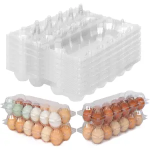40 Packs Plastic Egg Carton,Egg Cartons 2 * 6 Grids，Egg Cartons Cheap Bulk，Perfect for 12 Eggs, Refrigerator Chicken Farm Markets