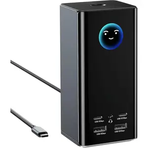 USB C Docking Station 3 Monitors, 17-in-1 Triple Display Docking Station with 3 HDMI& 2 DP,10G USB A/C,Gigabit Ethernet, 100W PD,  Display,SD/ SD, for //(Driver Required)