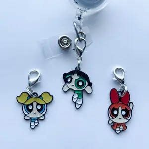 Power Girls Badge Reel Charm - Unique Lanyard Charm for Personalizing Badge Reels, Fun and Stylish Design