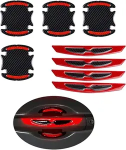 Package: 4 × Car Door Handle Reflective Strips，4 x Car Door Handle Paint Scratch Protector Sticker