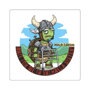 Viking Turtle Square Stickers, Norse Mythology Decals, Scandinavian Laptop Decal, Nordic Symbol Label, Tribal Sea Turtle Sticker