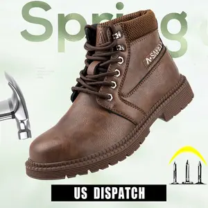 Men Work Safety Shoes Anti-puncture Steel Toe Cap Non Slip Work Sneakers Male Indestructible Boots Waterproof boots work hiking boots sneakers best work boots for Men Anti-slip Roofing Shoes