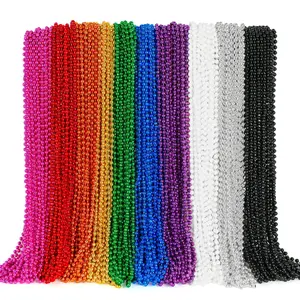 100PCS Mardi Gras Beads, Bead Necklace Party Favors, Festival Parade & Wedding Decoration