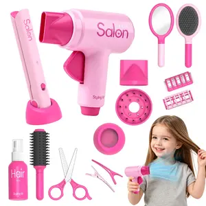 Role-Playing Haircut Set, Pretend Play Accessories, Realistic Hair Dryer, Toy Comb, Soft Plastic Scissors, Parent-Child Interactive Game, Ideal Birthday Gift for 3-Year-Olds