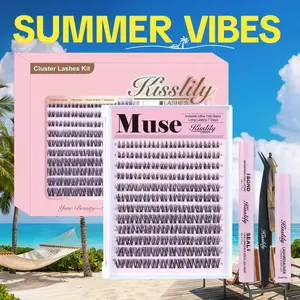 Muse | Kisslily Ghost Lashes Vibe but Better Long-Lasting, Waterproof & Super Soft & Invisible Band | Waterproof Long-Lasting Natural Daily Beginner-Friendly DIY Lashes for Flawless Voluminous Look Trendy Must-Have Clusters #DealsforYouDays #SummerWins