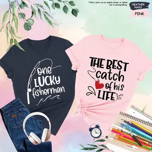 One Lucky Fisherman, Best Catch Of His Life Shirt, Fishing Couple Shirt, Husband Wife Matching, Couples Vacation Shirt, Funny Honeymoon Tees