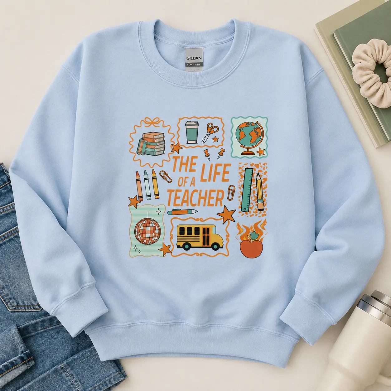Gildan The Life of a Teacher Sweatshirt & Tshirt, Cute Teaching Show girl Pullover, Back to School Graphic Sweatshirt, Music Classroom Gift, Gift For Teacher
