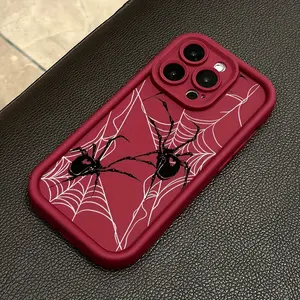 Comprehensive Drop-Resistant Phone Case with a Black Spider Design, Offering Camera Protection for Various iPhone Models Including iPhone 17 E Air Pro ProMax iPhone16 15 14 Plus 13 12 Mini 11 X XS XR Smartphone Shockproof