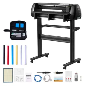 VEVOR Vinyl Cutter Machine, 28 inch Max Feed Width, Dual Blades, Adjustable Force and Speed, LED Display, Vinyl Plotter Cutter Printer Bundle with Sticker Sheets, Transfer Film, Signmaster Software