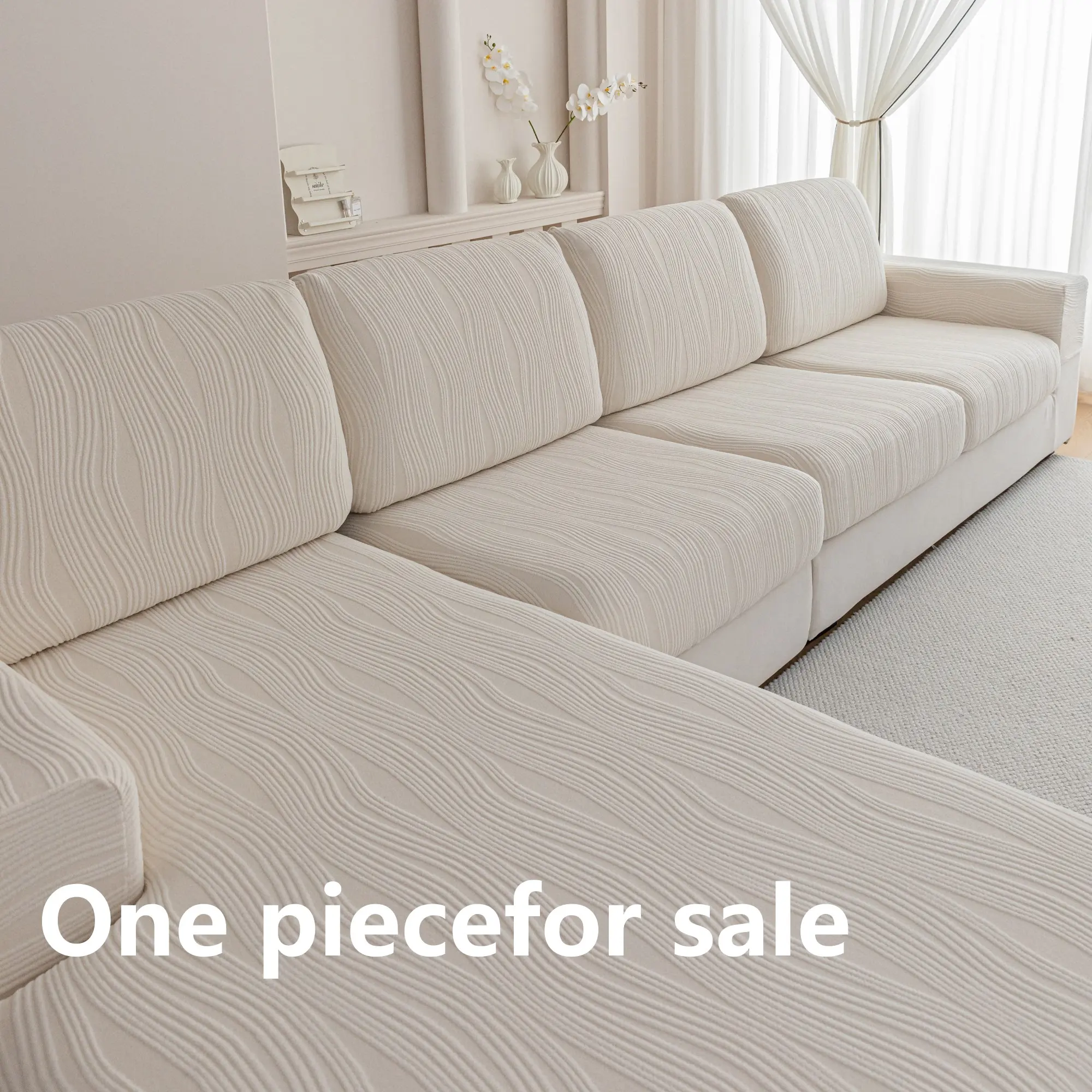 1pc Universal Elastic Sofa Cushion Cover, Modern Anti-Slip Design, Reusable Living Room Protector for L-Type and 1234 Seat Sofas, Elastic Sofa Slipcover, Stretch Sofa Cover, L Shaped Couch Cover