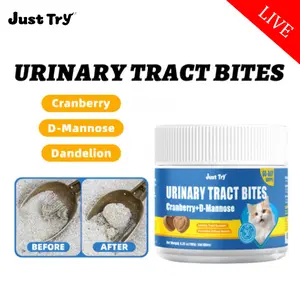Just Try Urinary Tract Bites - Cranberry & D Mannose for Bladder Health - Chicken Flavor Cat Treats Prevent UTI & Promote Urinary Comfort - 300 Bites