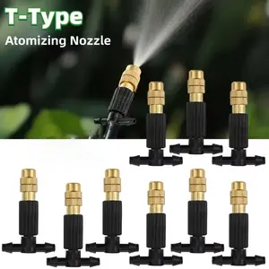 Garden Watering Nozzle, Outdoor Misting Cooling System Garden Irrigation Watering 4/7 Pipe Atomizer Nozzle, Adjustable Garden Sprinklers Head