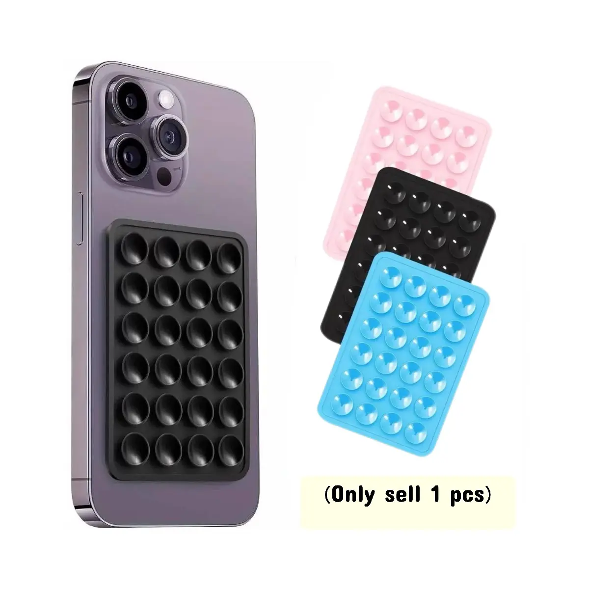 Adjustable Silicone Suction Cup Phone Holder Stand, Smartphone Stand, Vacuum Suction Stable Phone Holders, Non-Slip Dual-Sided Mount for Selfies & Videos, Portable Washable Mobile Accessory