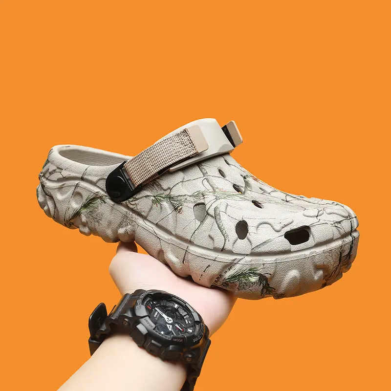 Jungle Camo Black Garden Clogs for Men & Youth | Waterproof, Non-Slip, Lightweight Beach Sandals | Premium PU Sport Slippers for Outdoor Walking, Rainy Days & Casual Commute