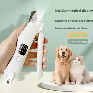 Rechargeable Pet Nail Trimmer, Paw Trimmer, Dual Speed Cat Dog Claw Clipper, Low Noise Nail Grinder, LED Light Illuminated Blood Lines, Essential Pet Care Tool