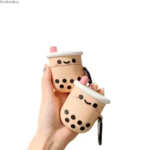 2026 New Cute 3D Milk Tea Cup AirPods Case, Cartoon Aesthetic Protective Cover Compatible with AirPods 1/2/3 and AirPods Pro, Shockproof Anti-Scratch Earphone Shell, Trendy Fashion Accessory for Daily Use, Party Style and Holiday Birthday Gifts