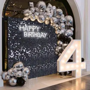 Yescom Scallop Sequin Shimmer Wall Backdrop Color Options