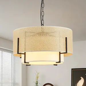 4-Light Farmhouse Gold Chandelier Light Fixture for Dining Room Kitchen
