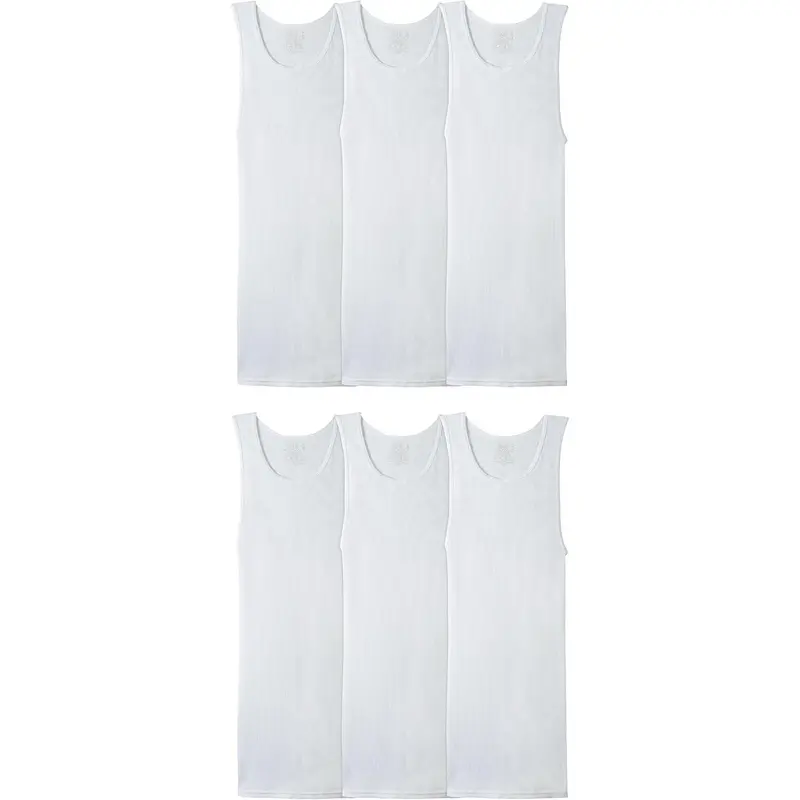 Fruit of the Loom Men's Sleeveless Tank A-Shirt, Tag Free & Moisture Wicking, Ribbed Stretch Fabric