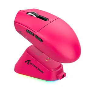 ATTACK SHARK G3PRO Gaming Mouse with Charging Dock 25000 DPI Ultra Lightweight,PixArtPAW3311Sensor,2.4GWireless/Bluetooth/Wired,Dual-Layer Mouse Feet,Broadcom BK52820 Custom Esport MCU,Omron Switch (100M Clicks),Double-Layer Feet for Ultra-Smooth Glide