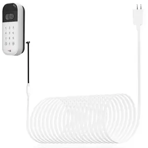 20ft/6m Power  and Adapter for myQ  Garage Door Video Keypad, Weatherproof Outdoor Flat   Continuously  Your Video Keypad