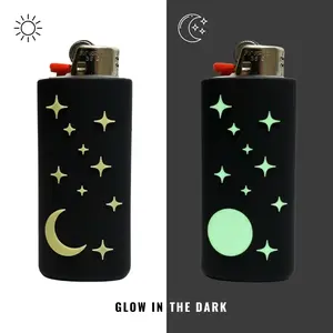 Lighter Case Glow in the Dark Moon & Stars Design