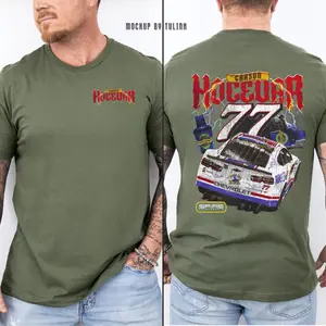 Official Carson Hocevar E2 Apparel Chili's Car T-Shirt - Black Racing Graphic Tee