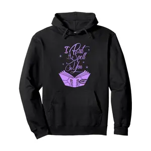 Men's Hoodies Men's  Hoodie - "I Put a Spell On You" Pullover Sweatshirt, Black with Purple Spell Casting Graphic, Soft Hooded Sweatshirt for  Costumes & Everyday Streetwear - Perfect Spooky Gift for Him,  Clothes