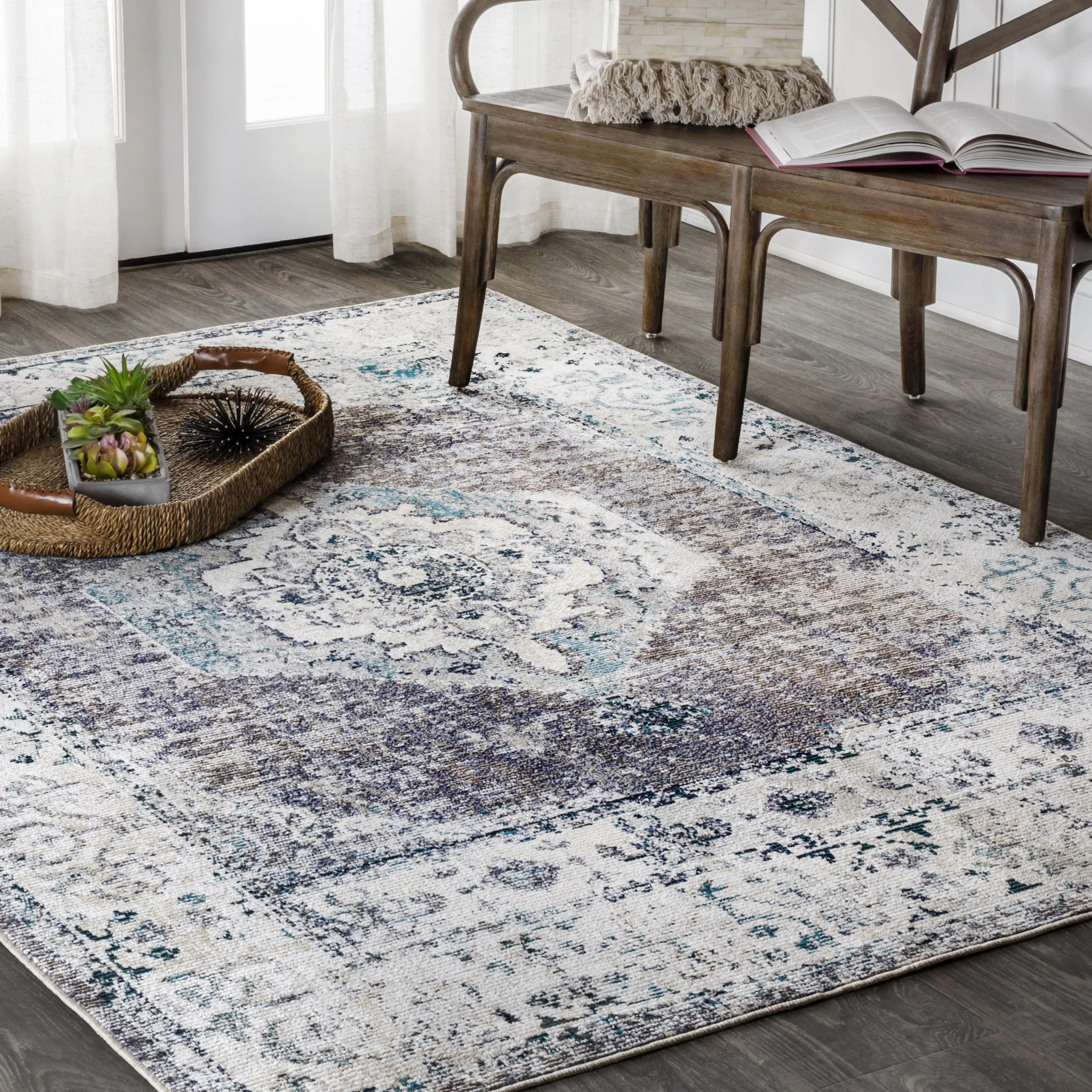 JONATHAN Y Ankara Vintage Medallion Indoor Area Rug; for Living Room, Kitchen, Bedroom, Dining Room, Office