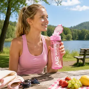 Flavorful Water Bottle with Random Bear Flavor Ring, Zero Sugar Zero Calorie, Fruit Aroma, Ideal for Fitness, Outdoor, Gifts, Sports