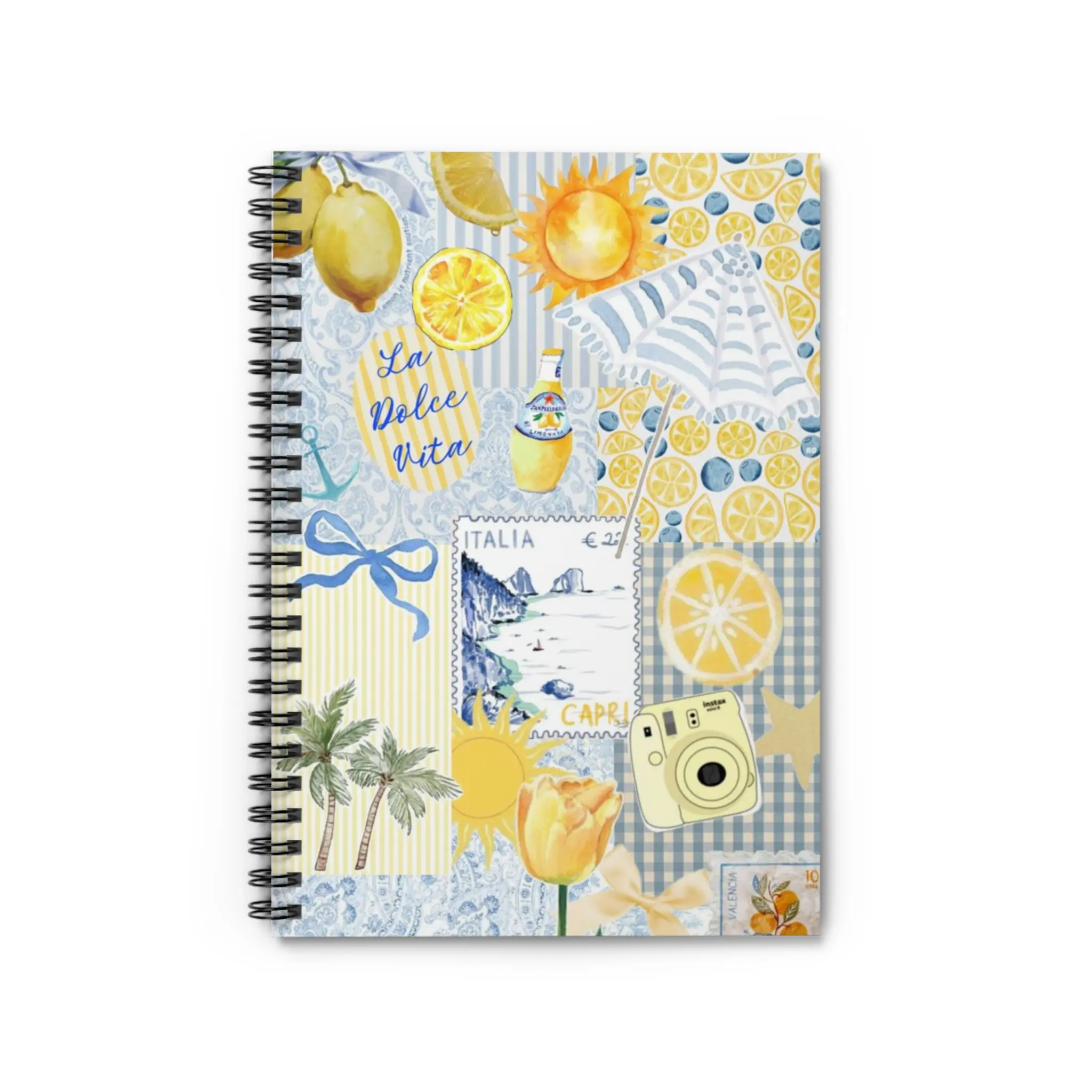 Lemon Capri Collage Notebook | Spiral Ruled Journal Ivory Cove & Co.