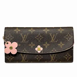 Pre-owned Louis Vuitton Canvas Small Leather Goods Portefeuille Emilie Monogram Long Wallet