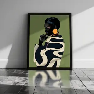 Wooden Acrylic Framed Canvas Painting, Artistic Modern Style,Women Painting Poster, Wall Art Decor Living Room Bedroom Office, Home Decoration, Perfect Gift