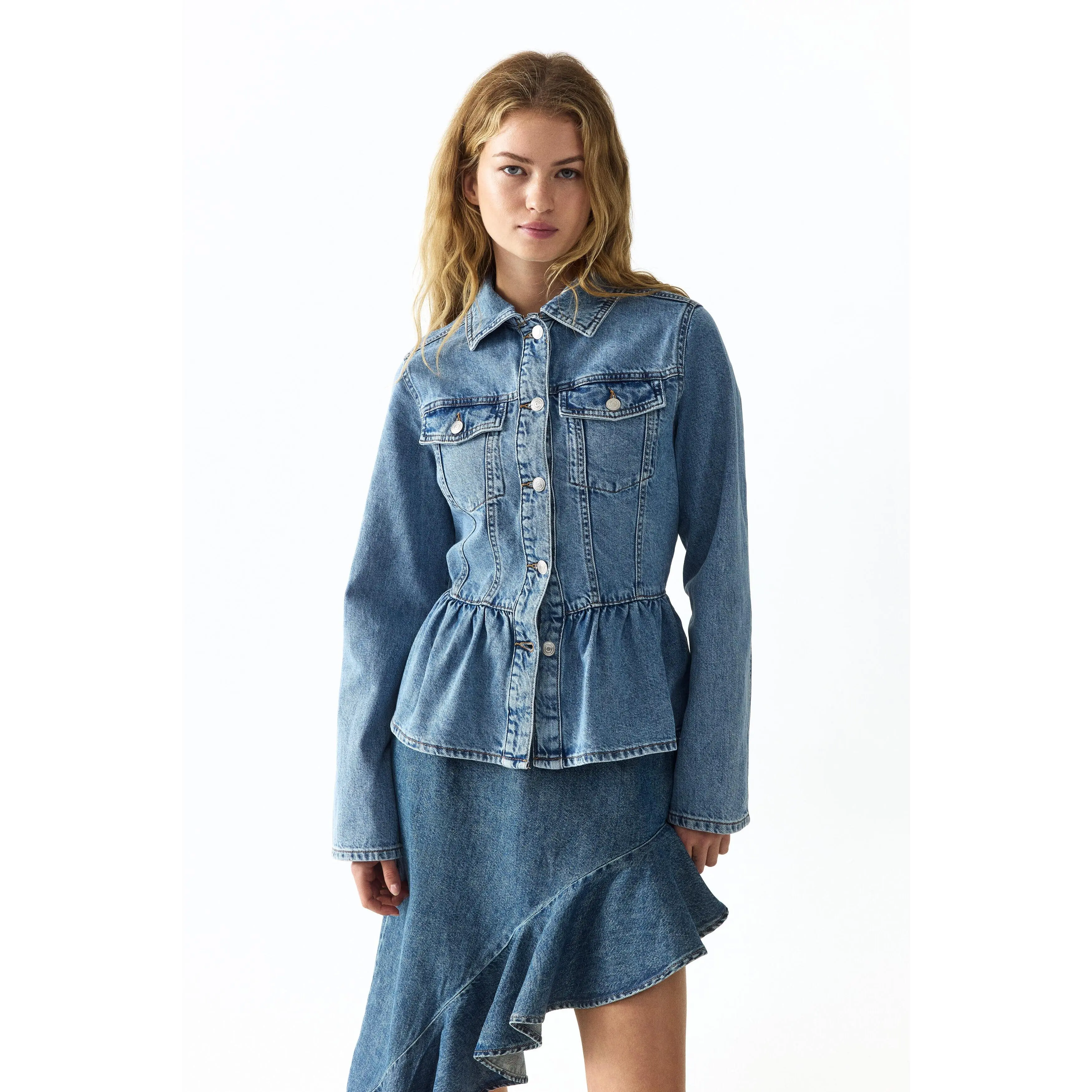 H&M Denim peplum jacket