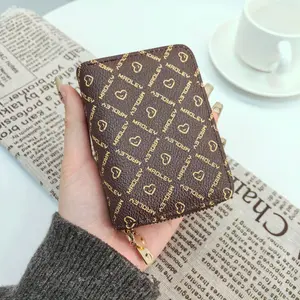 Fashionable heart-shaped pattern wallet，2025 New Style Casual Versatile Zipper Card Holder for Women, Fashionable Card Holder, Trendy All-match Short Wallet Bag Essentials for Daily Use, Business Card Holder，Card Organizer Protector