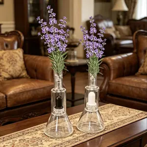 1pcs High Borosilicate Glass Vase, 25.5cm Tall, Reusable and Easy to Clean, Handmade, Direct Factory Sale, Perfect for Home Decor
