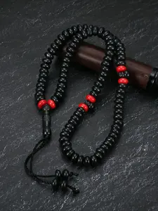 Black Bead Islamic Muslim Prayer Beads, Made of Acrylic Material, Fashionable Tassels, Hand Woven in Black and Red, Bead Bead Prayer Bead Bracelet, For Muslim Men's and Women's Daily Decorative Gifts