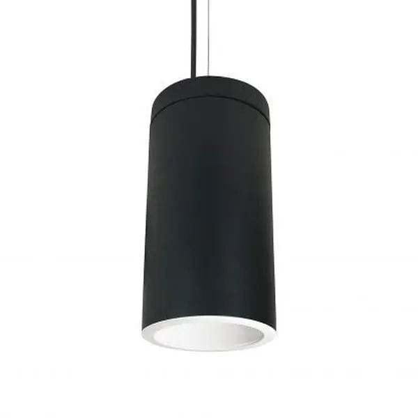 Nora Lighting 6" Medium-Base Cylinder, 250W Max, 120V, Cable Mount, White Reflector, Black Cylinder, NYLI-6CI1WWBAC