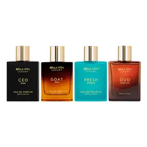 The Legendary League by BellaVita Luxury | 4x100 ml Perfume Set | CEO Man, G.O.A.T. Man, Fresh & Oud | Luxury Unisex Perfume for Men & Women | Long Lasting, Citrus, Woody, Musky, Sweet & Floral Notes | Luxury, Vegan & Cruelty Free Eau De Parfum